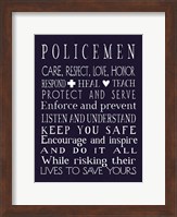 Policeman in Navy Fine Art Print