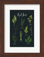 Herbs I Black Fine Art Print