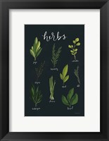 Herbs I Black Fine Art Print