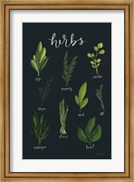 Herbs I Black Fine Art Print