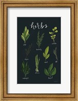 Herbs I Black Fine Art Print