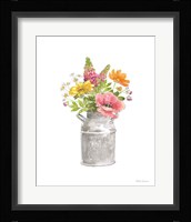 Farmhouse Floral VIII White Framed Print