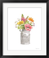 Farmhouse Floral VIII White Framed Print