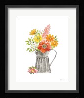 Farmhouse Floral VII White Framed Print