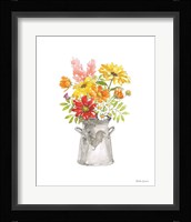 Farmhouse Floral VI White Framed Print