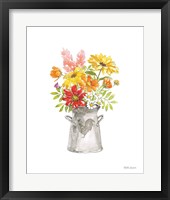 Farmhouse Floral VI White Fine Art Print