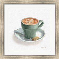 Wake Up Coffee II Linen Sage Fine Art Print