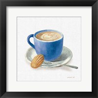 Wake Up Coffee I Linen Classic Blue Fine Art Print