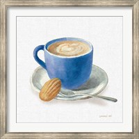 Wake Up Coffee I Linen Classic Blue Fine Art Print