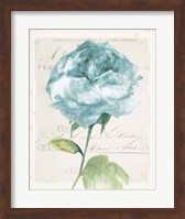 Antique Floral II Blue Vintage Fine Art Print