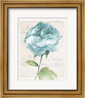 Antique Floral II Blue Vintage Fine Art Print