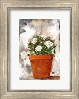 White Flower Clay Pot I Fine Art Print