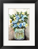Blue & Yellow Floral Mason Jar Fine Art Print