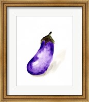 Veggie Sketch plain VII-Eggplant Fine Art Print