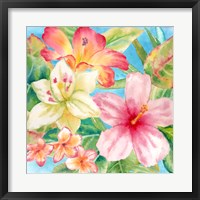 Tropical Island Florals square Fine Art Print