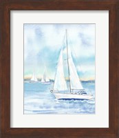 East Coast Lighthouse sailboat panel II Fine Art Print
