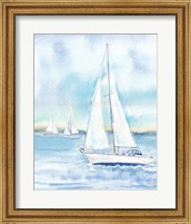 East Coast Lighthouse sailboat panel II Fine Art Print