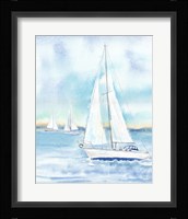 East Coast Lighthouse sailboat panel II Fine Art Print