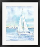 East Coast Lighthouse sailboat panel II Fine Art Print