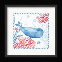 Nautical Sea Life II-Whale Framed Print