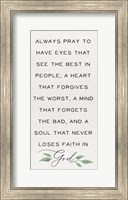 Inspirational Life panel I-Always Pray Fine Art Print