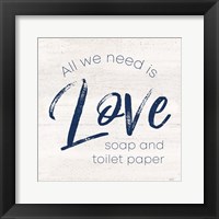 Bathroom Humor III-Love Framed Print