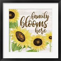 Fall Sunflower Sentiment I-Family Framed Print