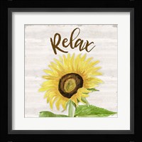 Fall Sunflower Sentiment III-Relax Framed Print