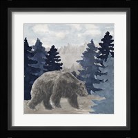 Blue Cliff Mountains scene I-Bear Framed Print
