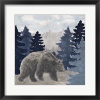 Blue Cliff Mountains scene I-Bear Framed Print