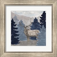 Blue Cliff Mountains scene III-Elk Fine Art Print