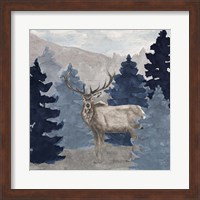 Blue Cliff Mountains scene III-Elk Fine Art Print