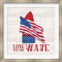 Patriotic Gnomes V-Long may she wave Fine Art Print