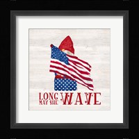 Patriotic Gnomes V-Long may she wave Framed Print
