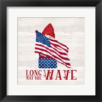 Patriotic Gnomes V-Long may she wave Fine Art Print