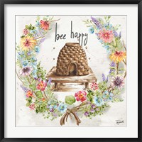Honey Bee and Herb Blossom Wreath II Fine Art Print