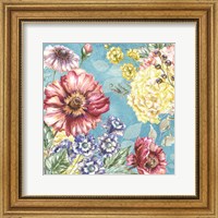 Wildflower Medley square blue I Fine Art Print