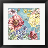 Wildflower Medley square blue I Fine Art Print