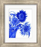 China Sunflowers blue I Fine Art Print
