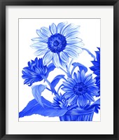China Sunflowers blue II Framed Print