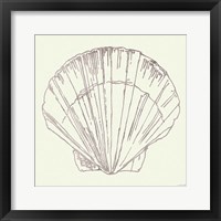 Coastal Breeze Shell Sketches V Silver Fine Art Print