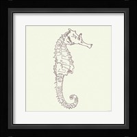 Coastal Breeze Shell Sketches II Silver Framed Print