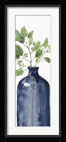 Mixed Greenery I Navy Framed Print