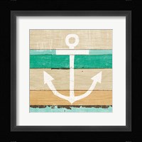 Beachscape III Anchor Green Framed Print