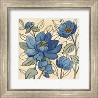 Spring Lace Floral IV Dark Blue Fine Art Print