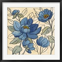 Spring Lace Floral IV Dark Blue Framed Print