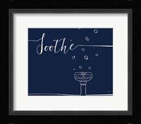 Underlined Bath VII Navy Fine Art Print