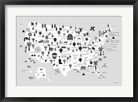 Fun USA Map BW Fine Art Print