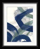 Navy Brushy Abstract I Framed Print
