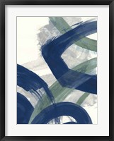 Navy Brushy Abstract I Framed Print